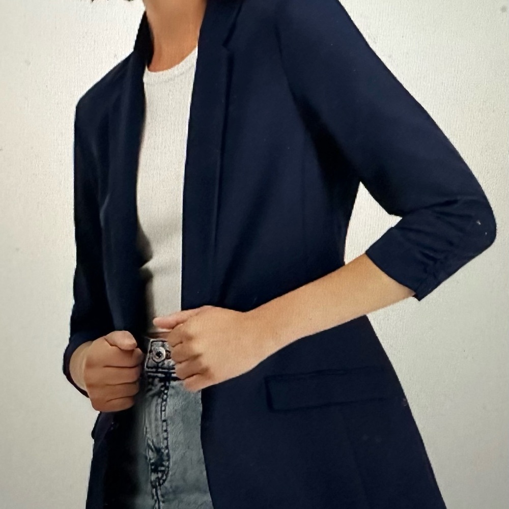 INC International Concepts Blue Modern Blazer